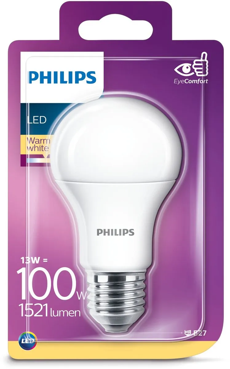Philips LED E27 13W 1521Lm Peer Mat - Warm Wit