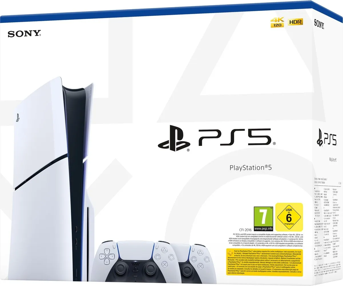 Sony PlayStation 5 Slim Disc Edition 1TB - Wit - 2 DualSense Controllers