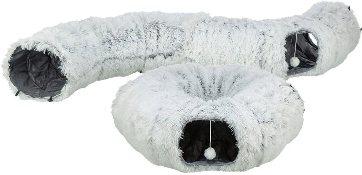 Trixie Harvey Pluche Speeltunnel - Donut Wit/Grijs - afbeelding 6 van 6