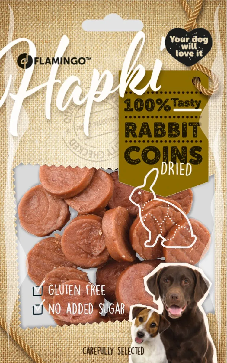 Flamingo Hapki Snack Honden Rabbit Coins 85g