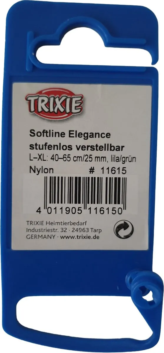 Trixie Softline Elegance Halsband - Lila-Groen - 40-65 cm