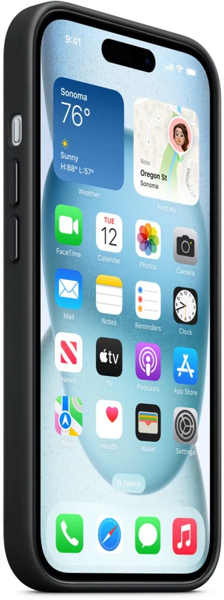 Apple FineWoven Hoesje iPhone 15 - Zwart - MT393ZM/A - afbeelding 6 van 6