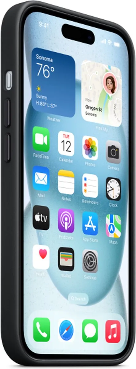 Apple FineWoven Hoesje iPhone 15 - Zwart - MT393ZM/A