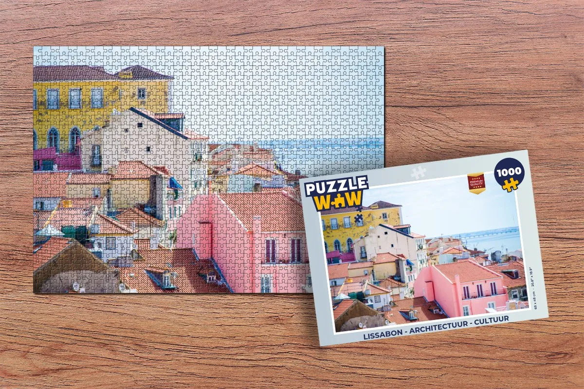 PuzzleWow Lissabon Architectuur Legpuzzel 1000 Stuks - Multicolor