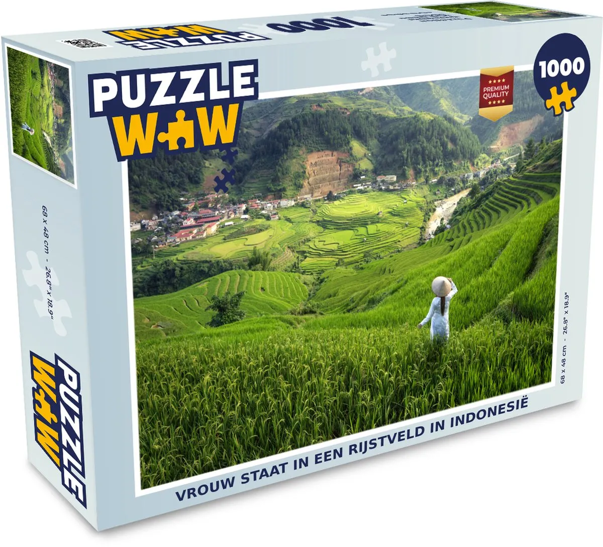 PuzzleWow Indonesië Rijstveld Legpuzzel 1000 Stuks