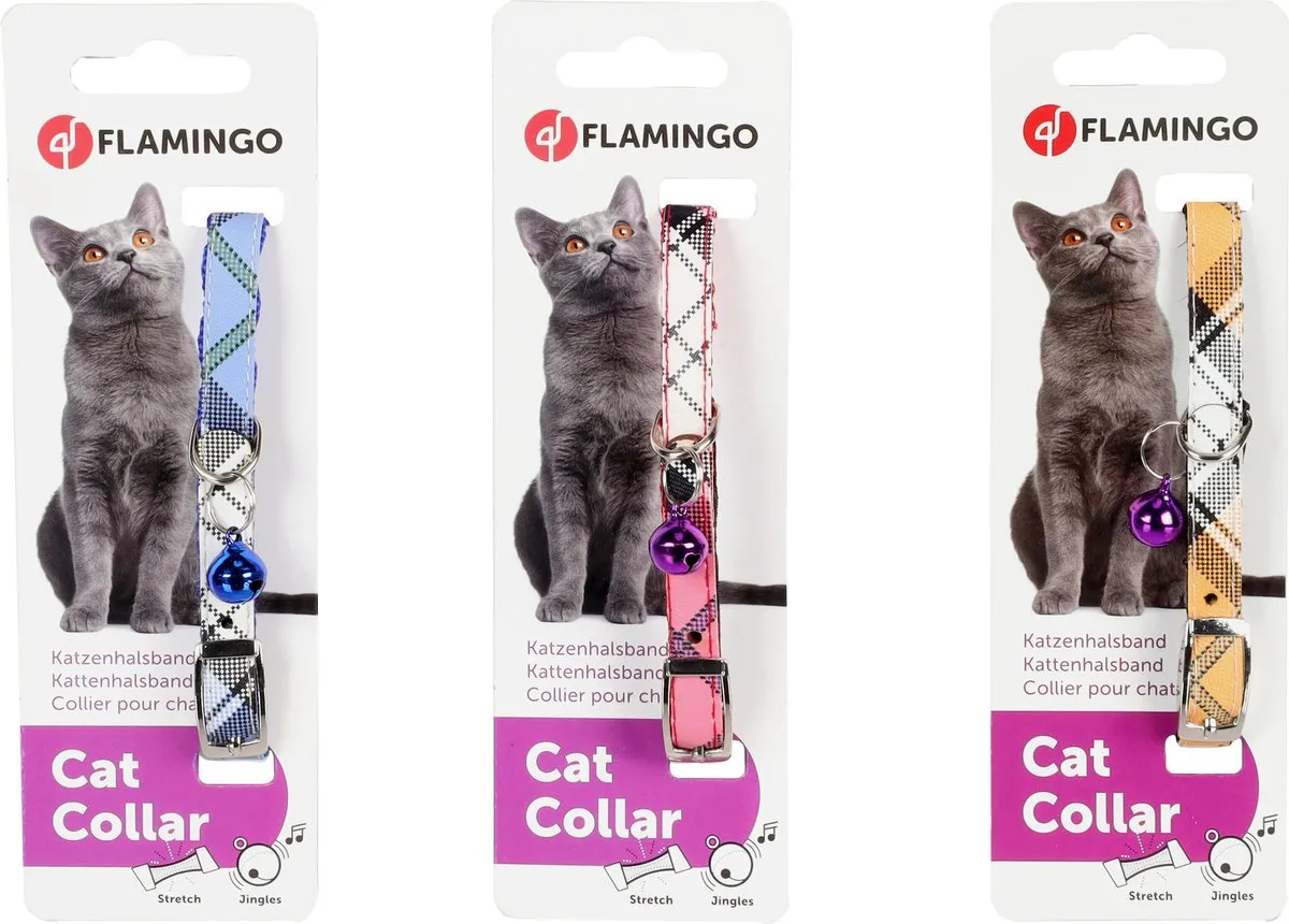 Flamingo Kattenhalsband Jacq 30cm - 10mm - Meerdere kleuren