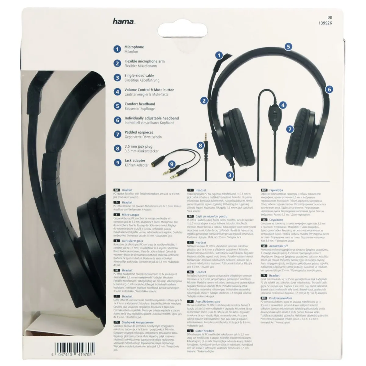 Hama HS-P350 PC-Headset - Zwart
