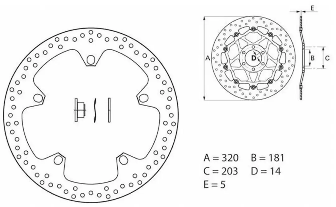Brembo Serie Oro remschijf 320mm