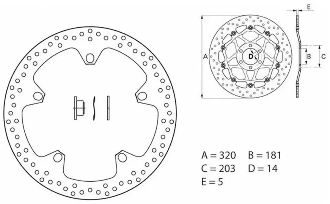 Brembo Serie Oro remschijf 320mm - afbeelding 2 van 4