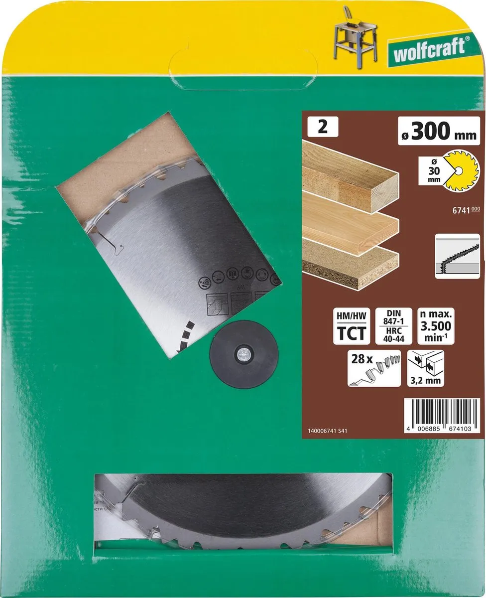 Wolfcraft HM Tafelcirkelzaagblad 300mm 28 Tanden - 6741000
