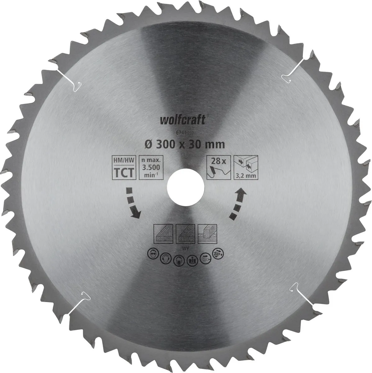 Wolfcraft HM Tafelcirkelzaagblad 300mm 28 Tanden - 6741000