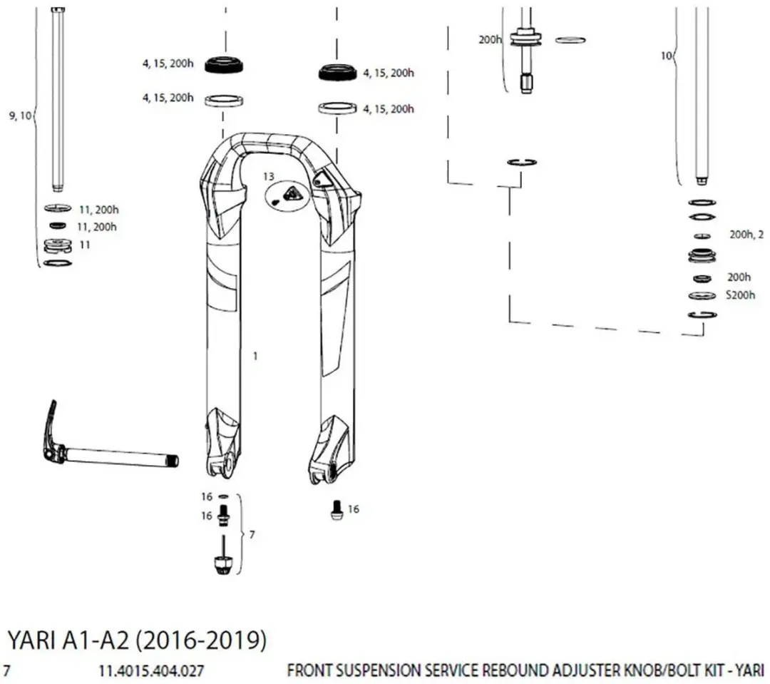 Rockshox Dial Rebound Yari Servicekit Zwart
