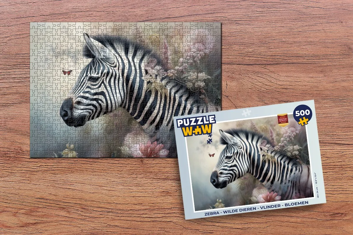 PuzzleWow Wilde Dieren Legpuzzel 500 Stuks - Multicolor