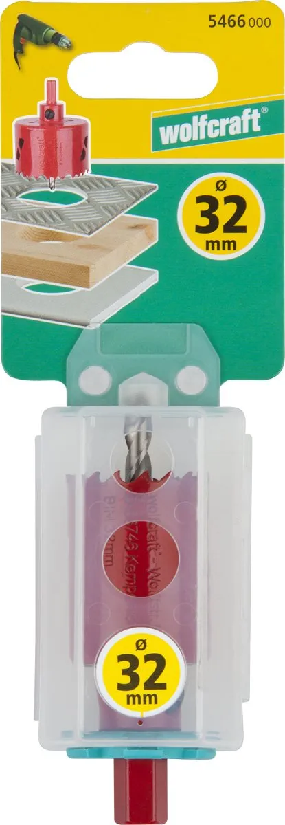 Wolfcraft BiM Gatenboor 32mm - Gips - 32mm - afbeelding 6 van 6