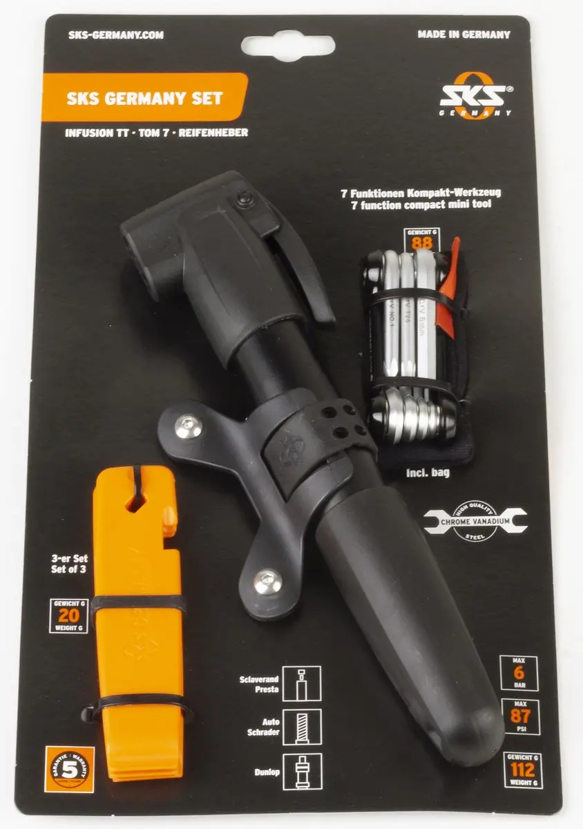 SKS Bandenlichters, Fietspomp & Multitool Set