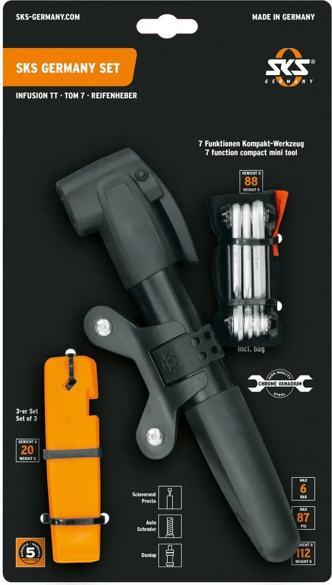 SKS Bandenlichters, Fietspomp & Multitool Set - Zwart - afbeelding 6 van 6