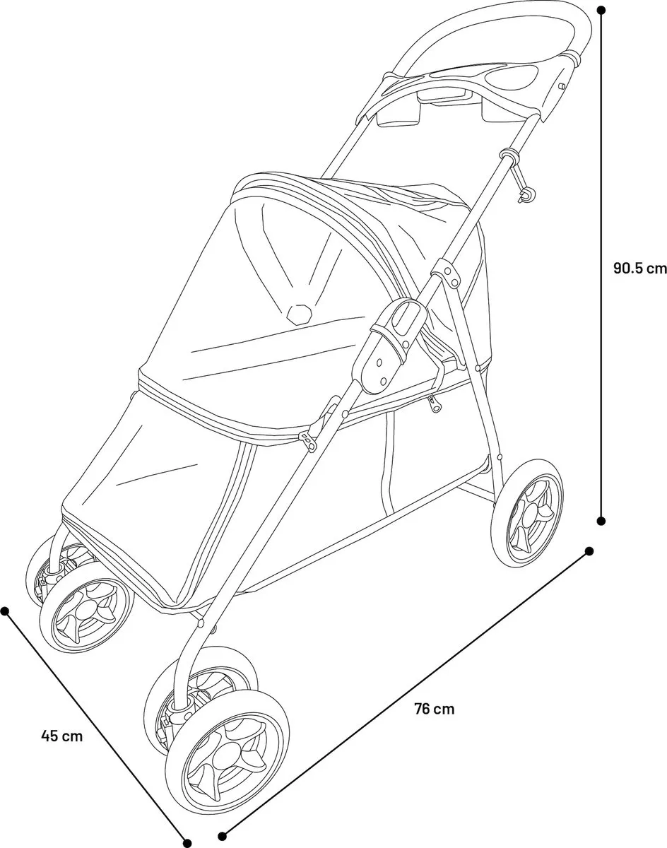 Flamingo Dieren Buggy Rood 94x46x91,5cm