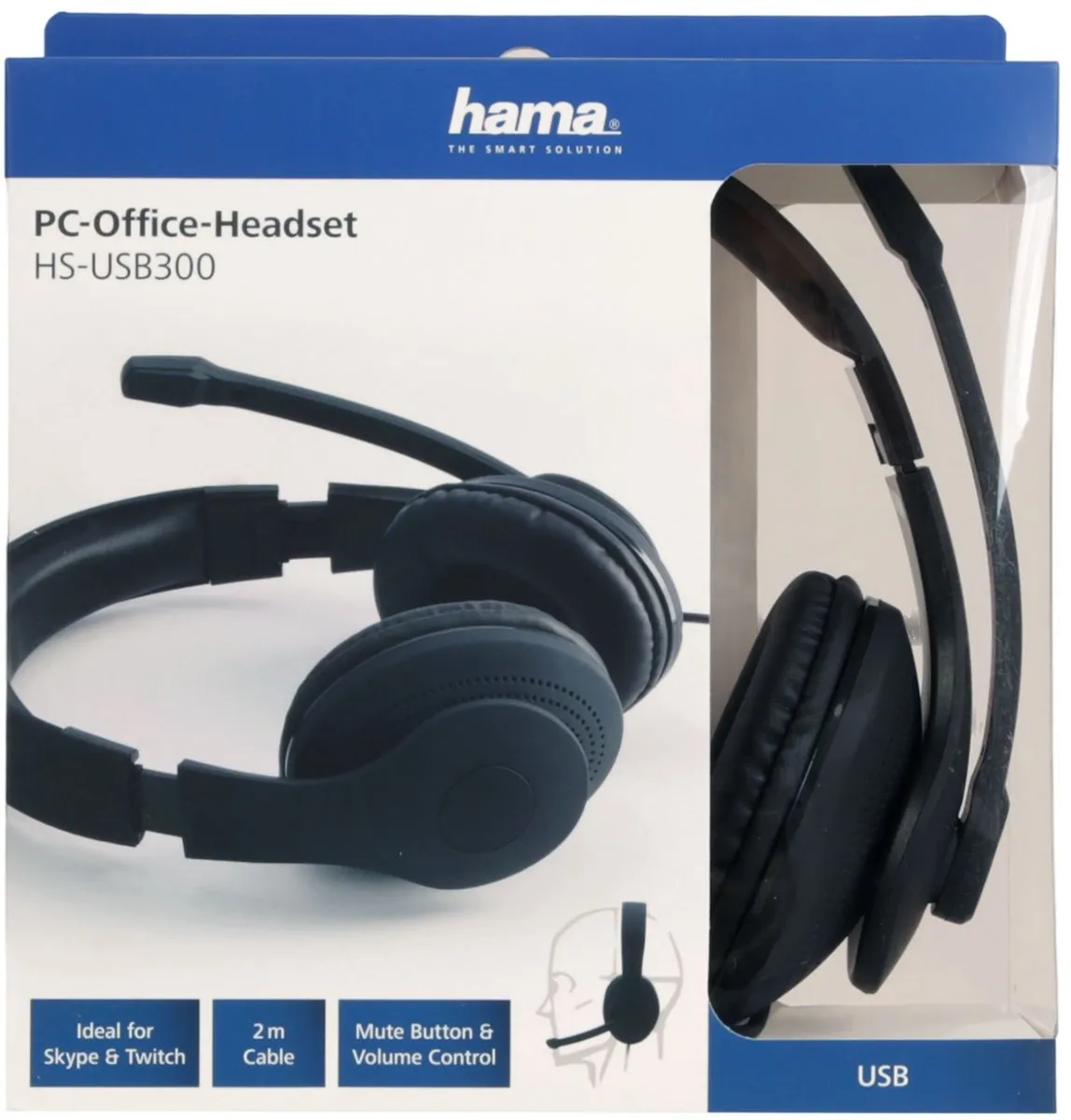 Hama HS-USB300 USB Headset - Zwart