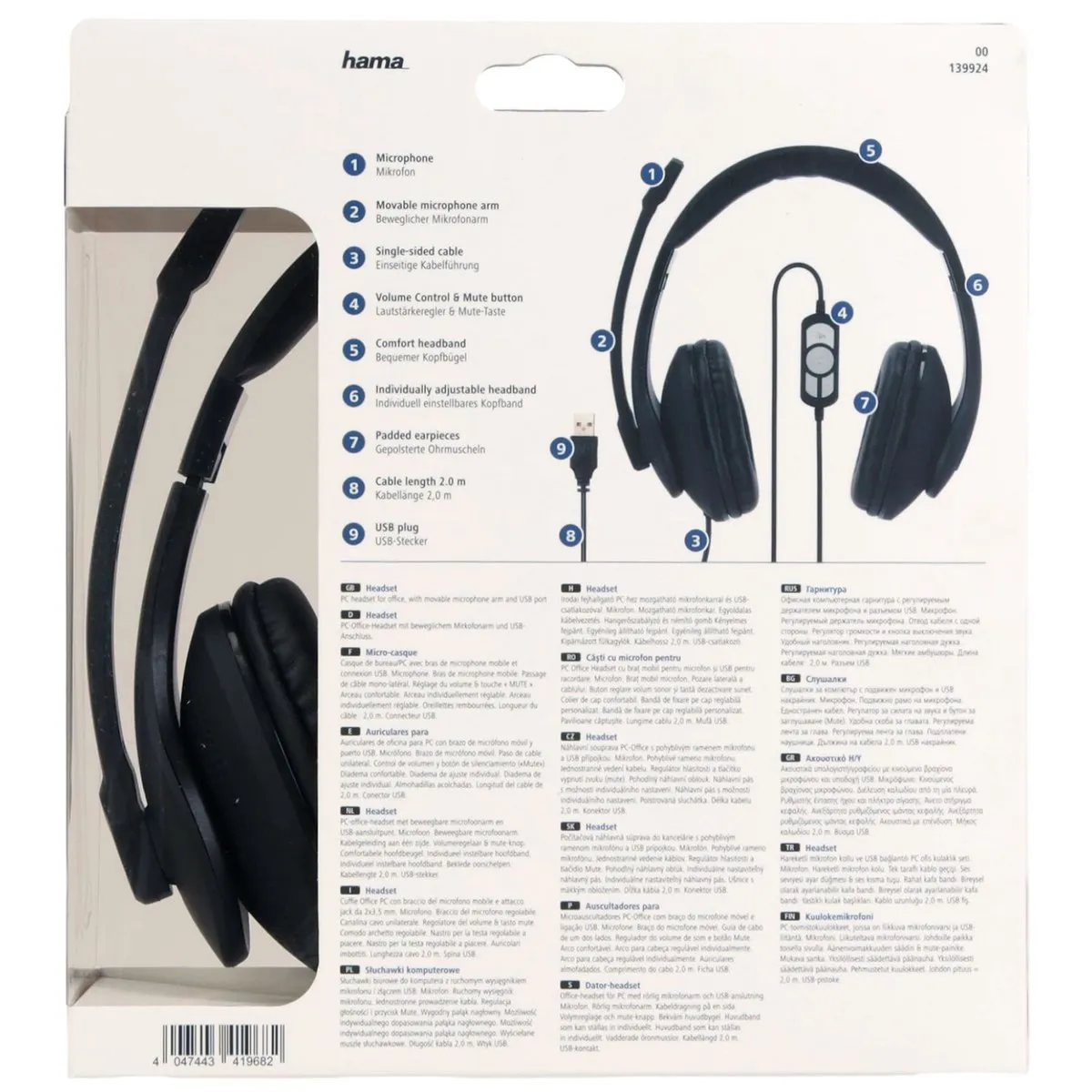Hama HS-USB300 USB Headset - Zwart