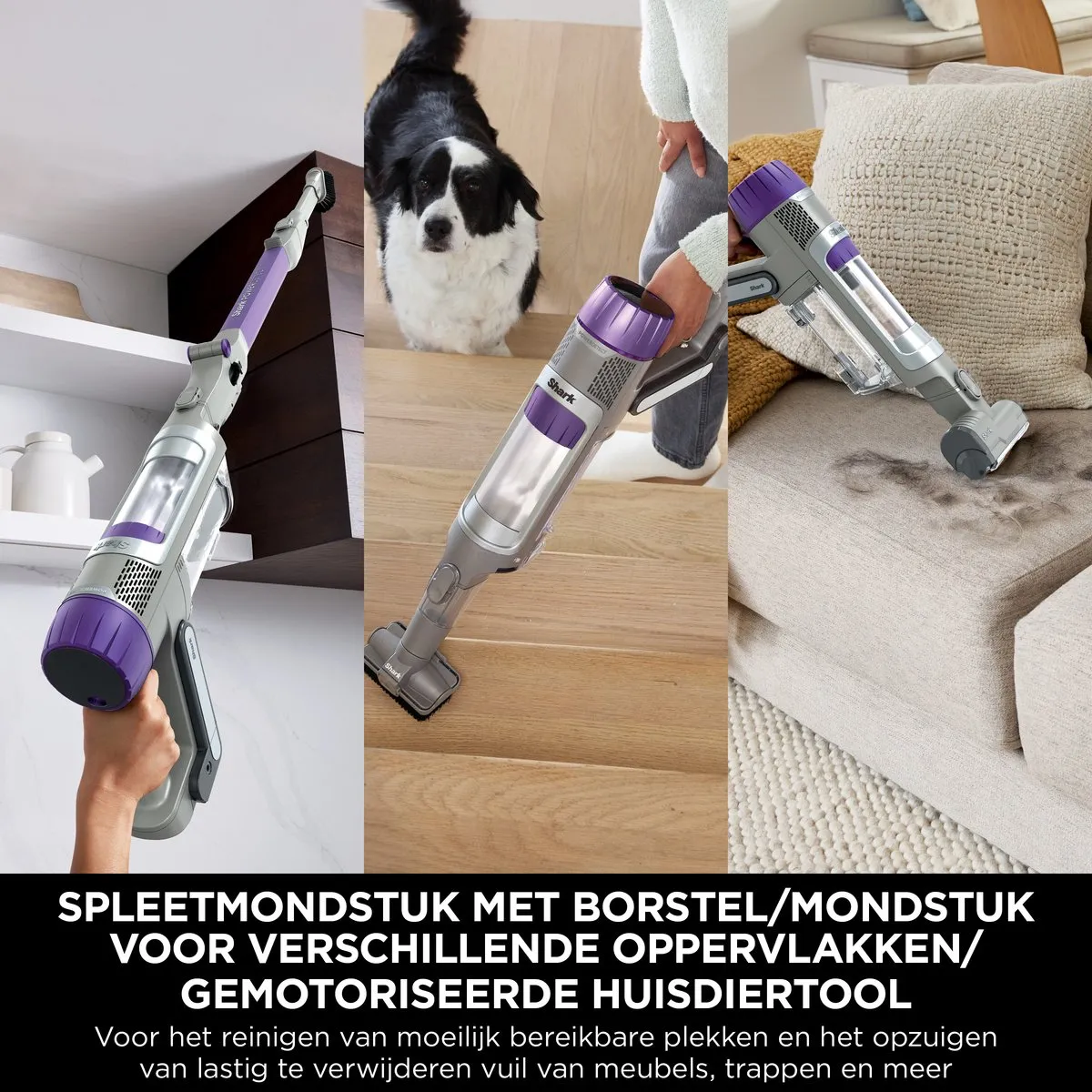 Shark PowerDetect IP1251EUT Draadloze Steelstofzuiger - 175 Airwatts - Grijs/Paars - afbeelding 6 van 6