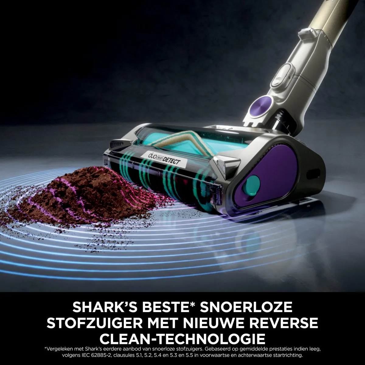 Shark PowerDetect IP1251EUT Draadloze Steelstofzuiger - 175 Airwatts - Grijs/Paars
