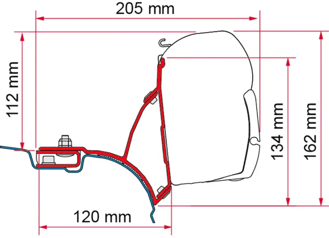 Fiamma F45s Kit VW T5/T6 Steun voor luifel - afbeelding 4 van 5
