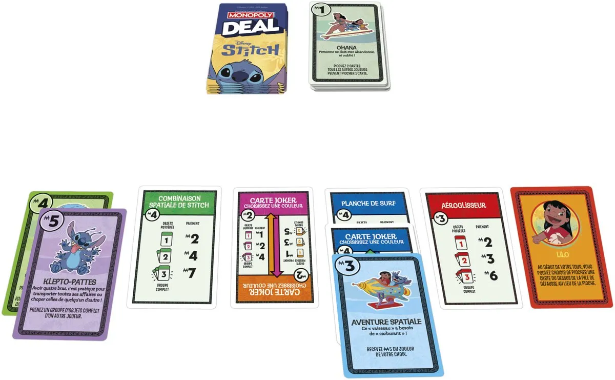 Monopoly Deal Disney Stitch-editie Kaartspel G2975 - 2-5 Spelers