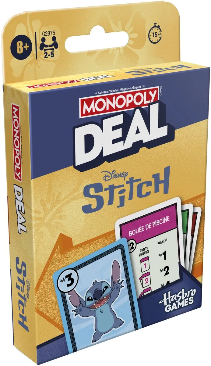 Monopoly Deal Disney Stitch-editie Kaartspel G2975 - 2-5 Spelers