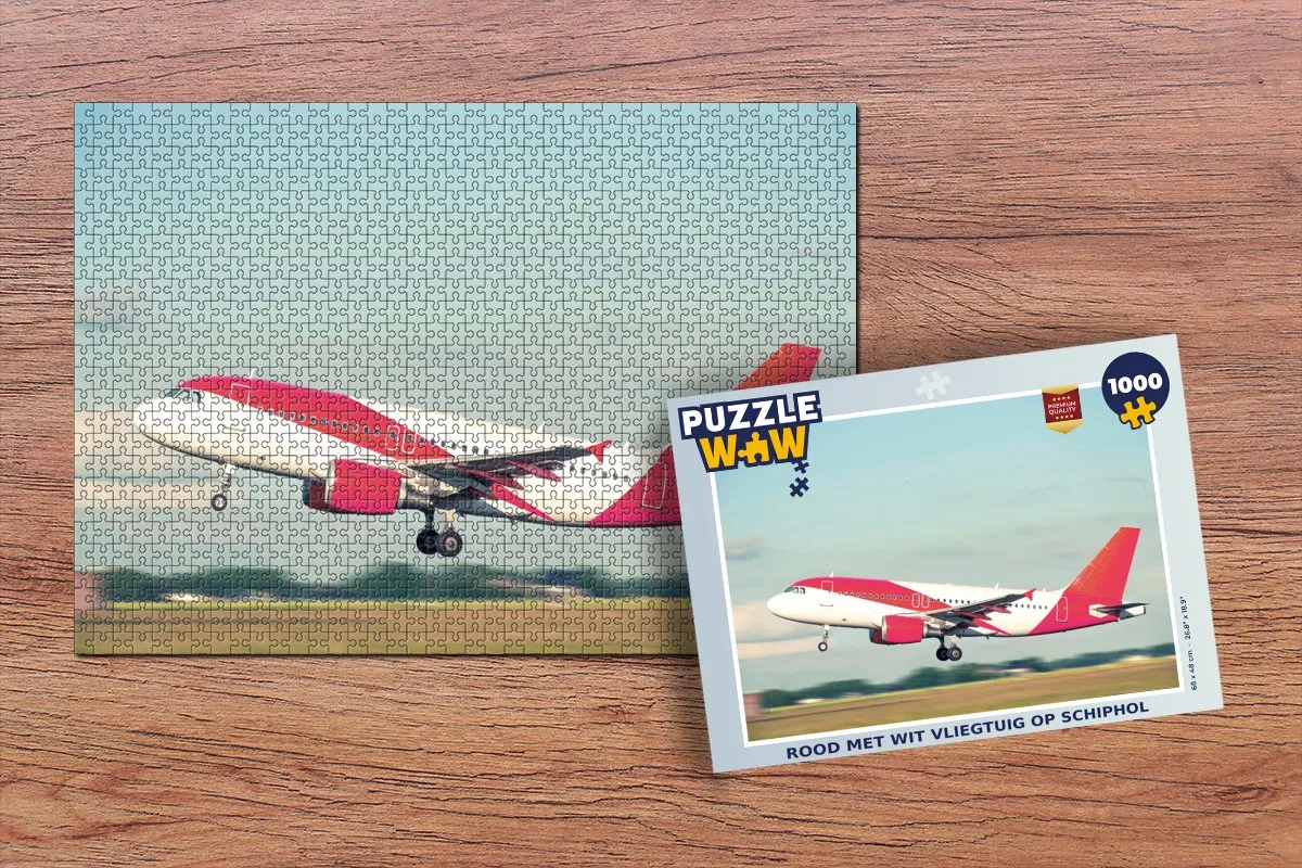 PuzzleWow Legpuzzel Schiphol Vliegtuig 1000 Stuks - Multicolor