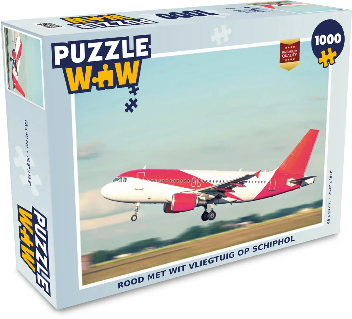 PuzzleWow Legpuzzel Schiphol Vliegtuig 1000 Stuks