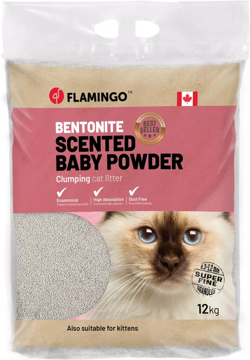 Flamingo Bentoniet Kattenbakvulling 12kg - Babypoedergeur