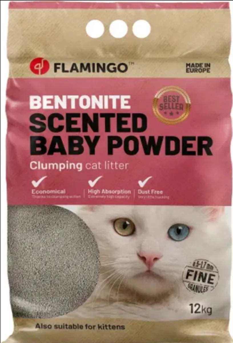 Flamingo Bentoniet Kattenbakvulling 12kg - Babypoedergeur