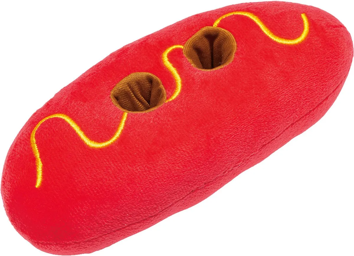 Beeztees Pluche BBQ Hondenspeeltje - Bruin/Wit/Rood