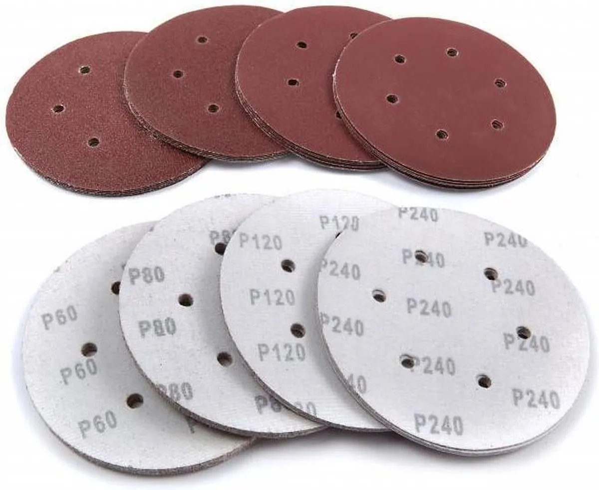 HBM 40-delige 150mm Velcro Schuurschijvenset