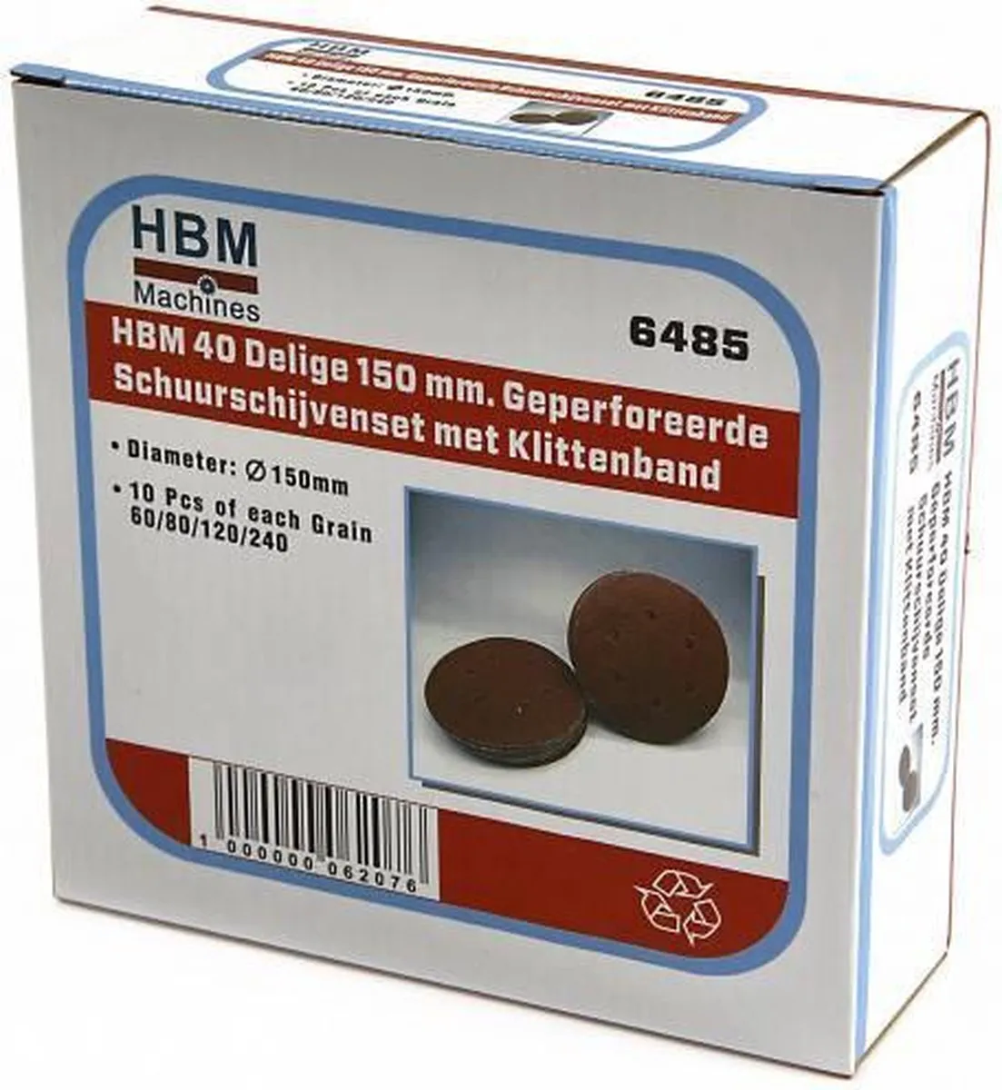 HBM 40-delige 150mm Velcro Schuurschijvenset - afbeelding 2 van 2