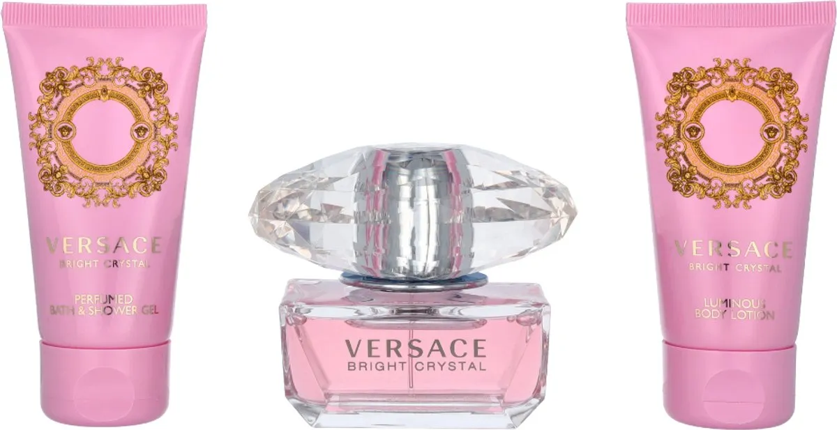 Versace Bright Crystal Geschenkset - 50ml Parfum/Douchegel/Bodylotion