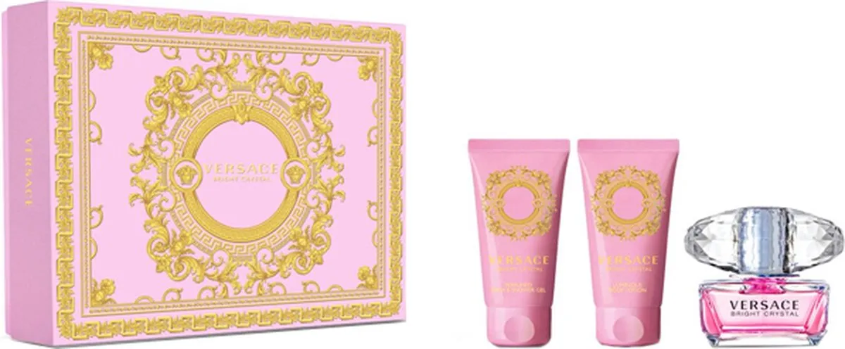 Versace Bright Crystal Geschenkset - 50ml Parfum/Douchegel/Bodylotion
