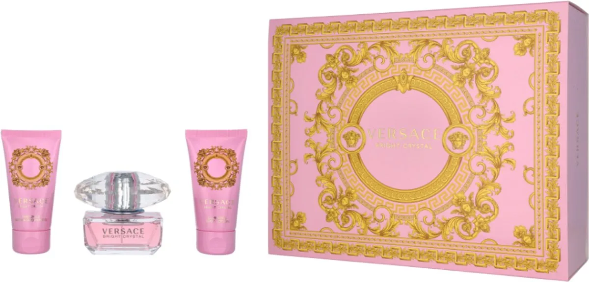 Versace Bright Crystal Geschenkset - 50ml Parfum/Douchegel/Bodylotion