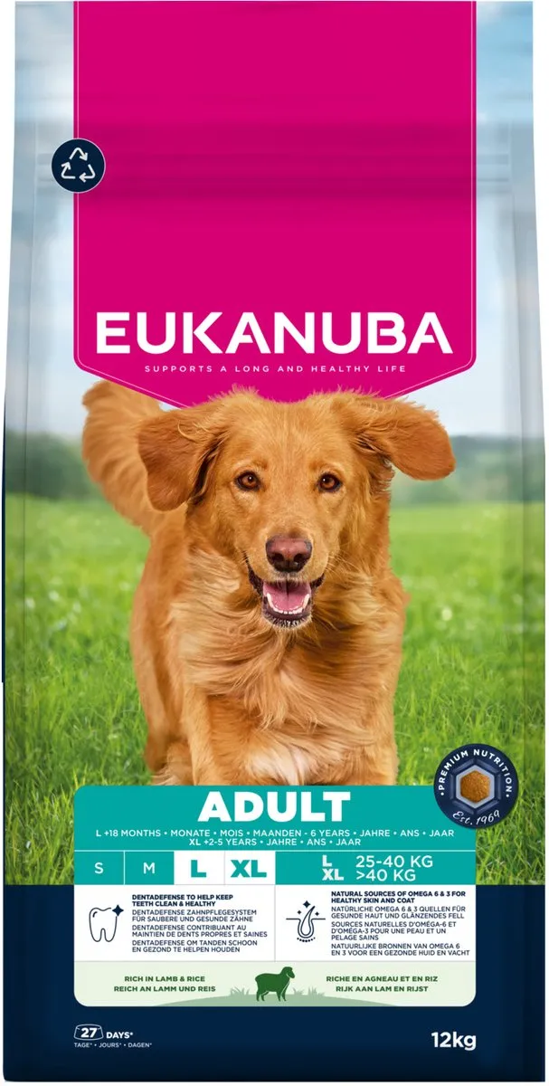 Eukanuba Adult Large Breed Lam & Rijst Hondenbrokken 12kg