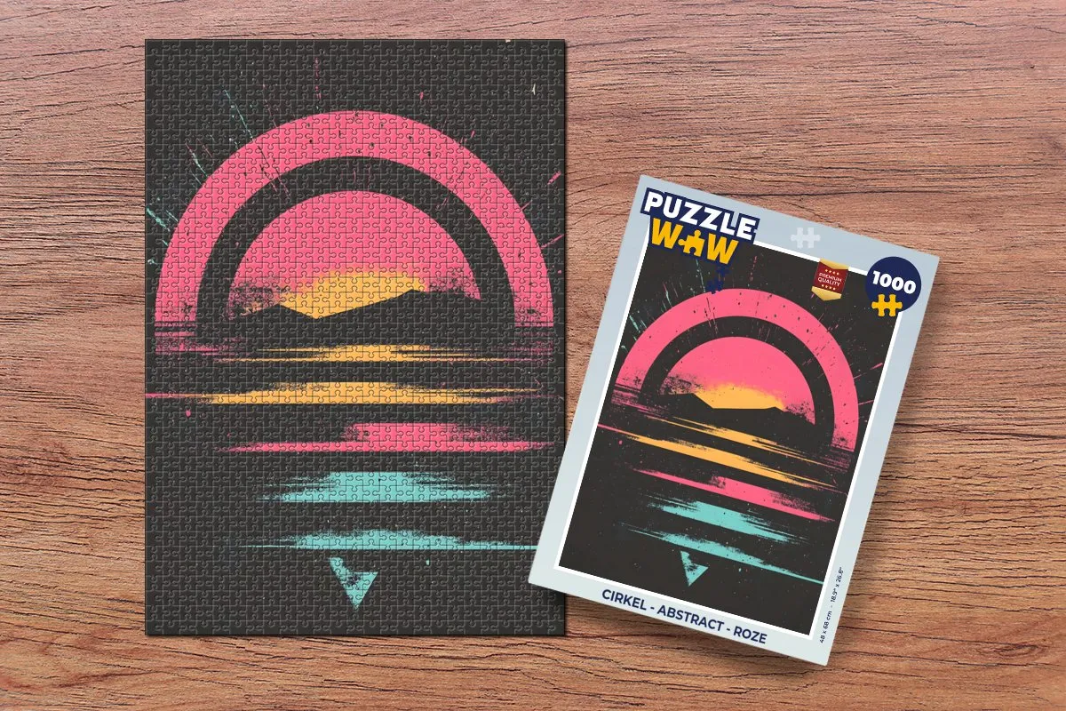 PuzzleWow Abstract Legpuzzel 1000 Stuks - Roze - Cirkelvormig