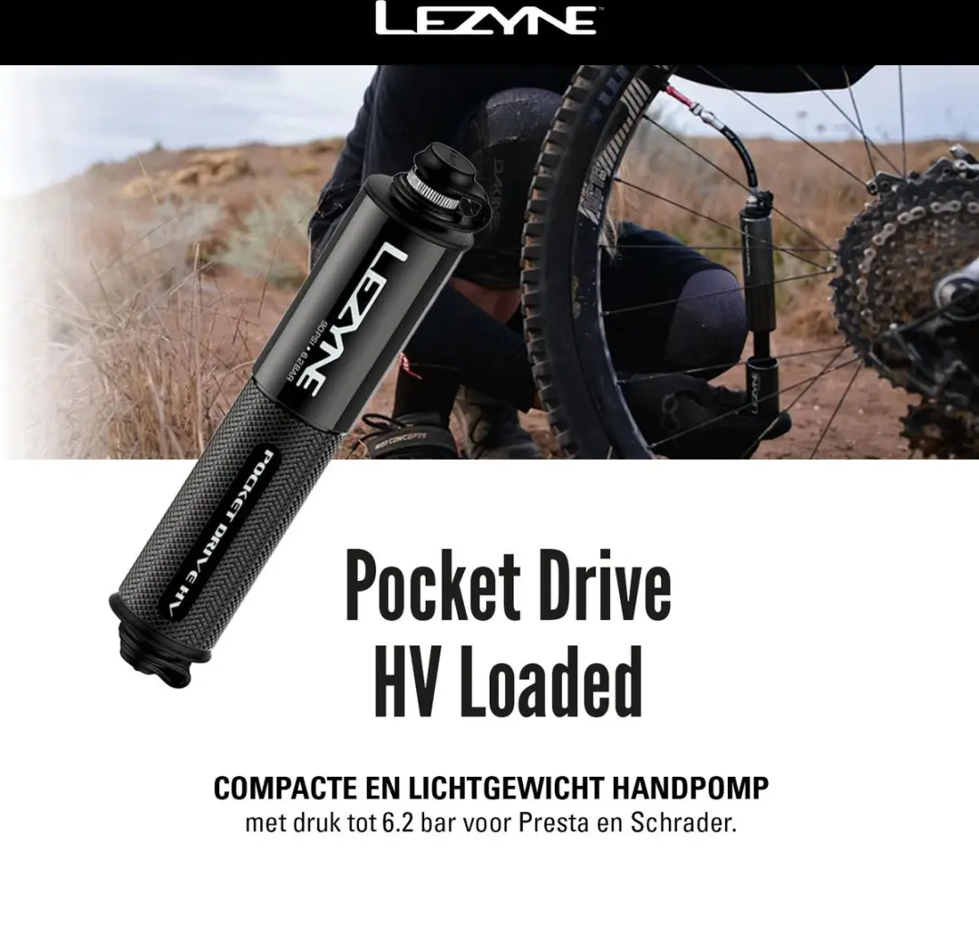 Lezyne Pocket Drive HV Loaded Fietspomp - afbeelding 2 van 6