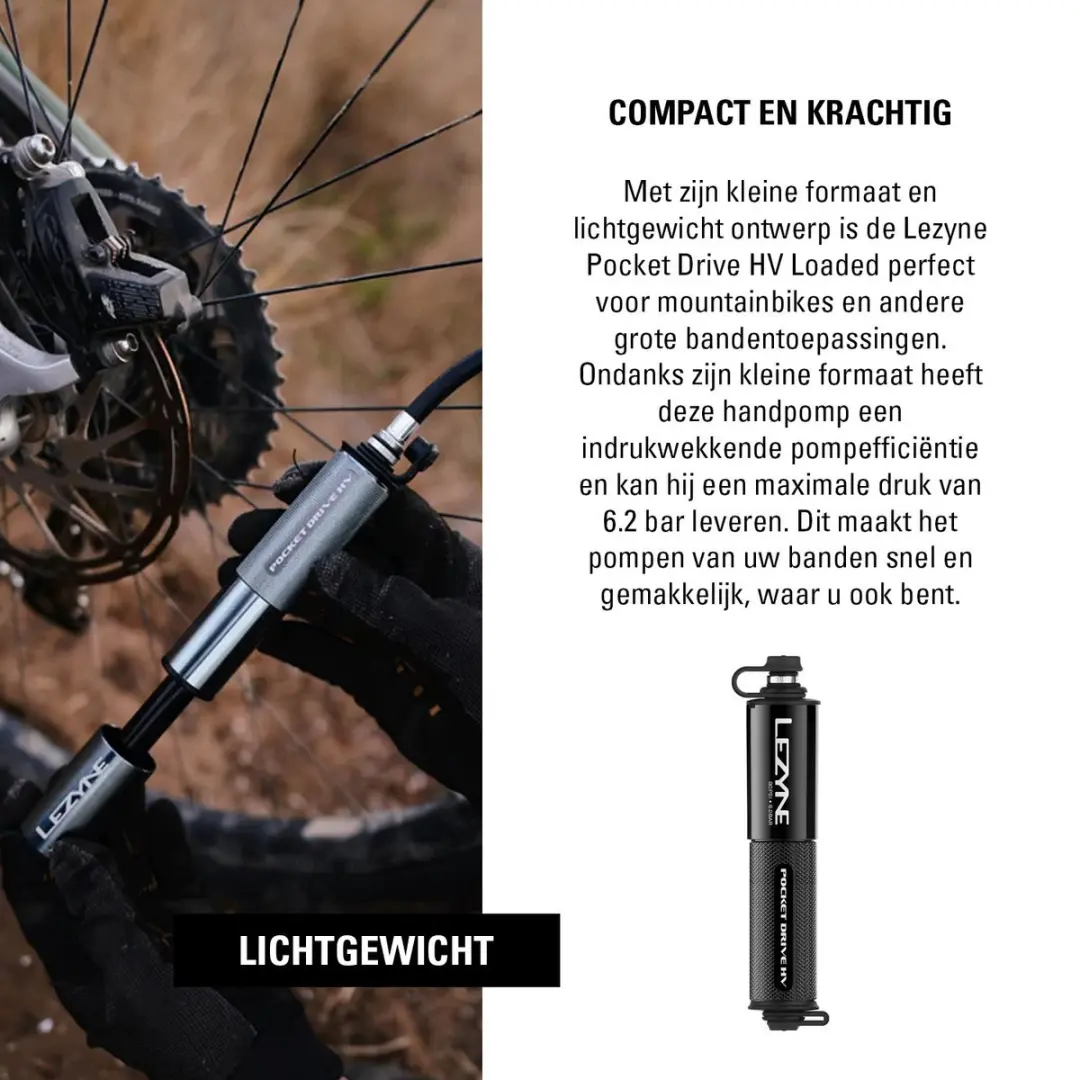 Lezyne Pocket Drive HV Loaded Fietspomp - afbeelding 5 van 6