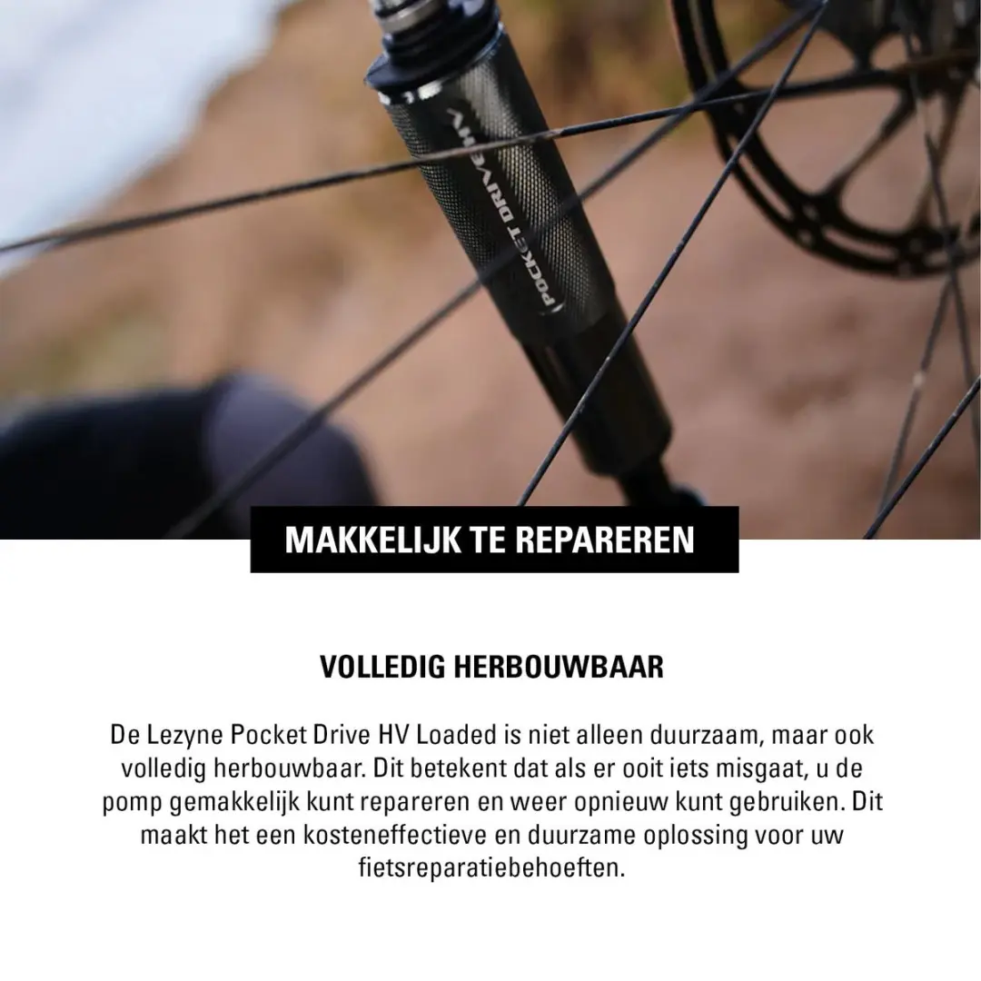 Lezyne Pocket Drive HV Loaded Fietspomp - afbeelding 4 van 6