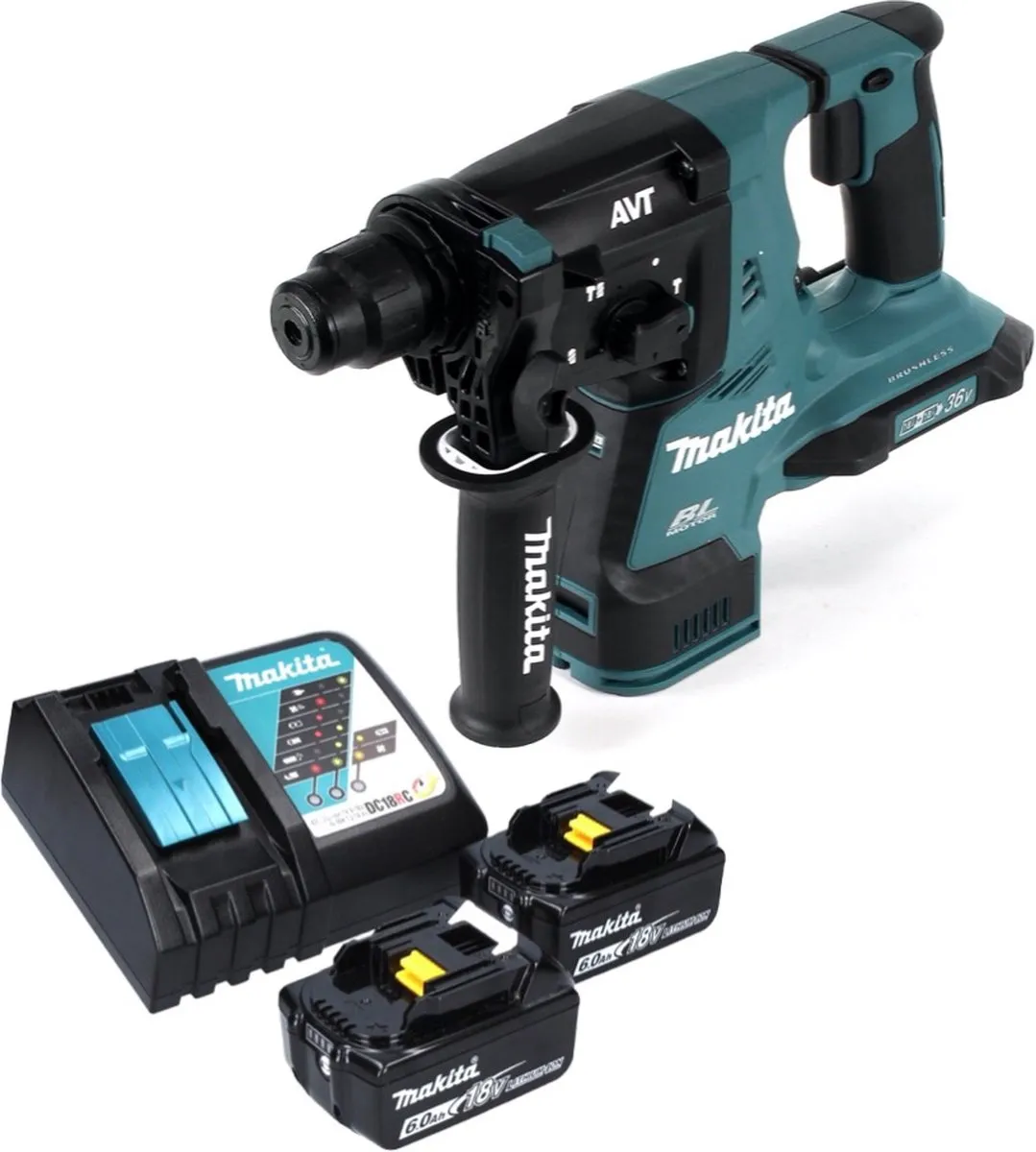 Makita DHR280RG Accuklopboormachine 36V - 2x 6.0Ah + Lader - afbeelding 2 van 5
