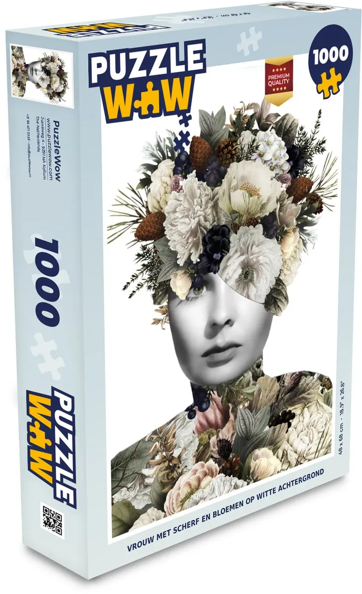 PuzzleWow Scherven Bloemen Legpuzzel 1000 Stuks