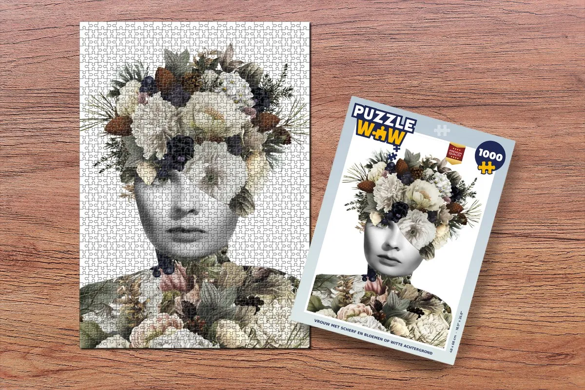 PuzzleWow Scherven Bloemen Legpuzzel 1000 Stuks - Multicolor