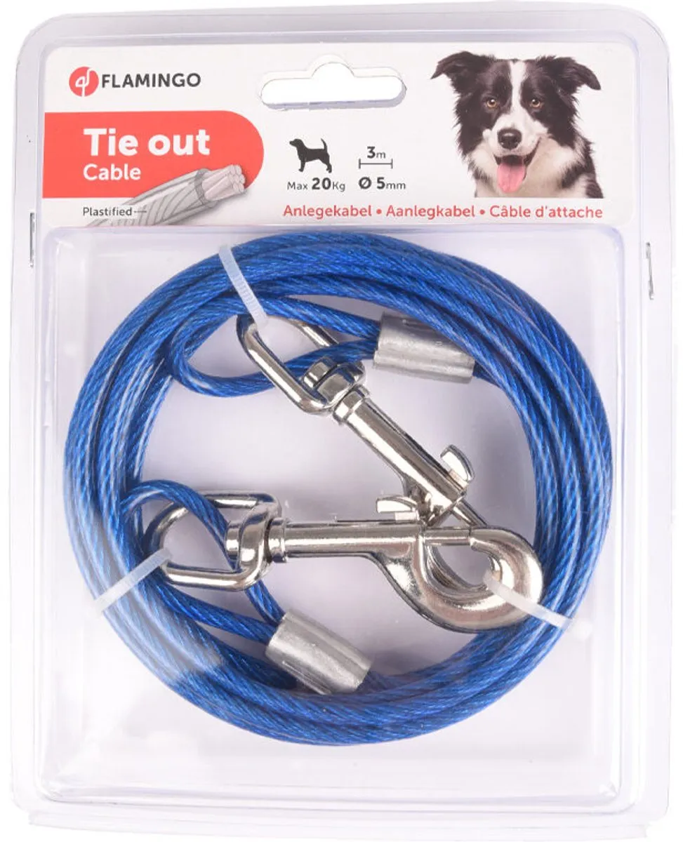 Flamingo Aanlegkabel Honden 5m 5mm - Blauw