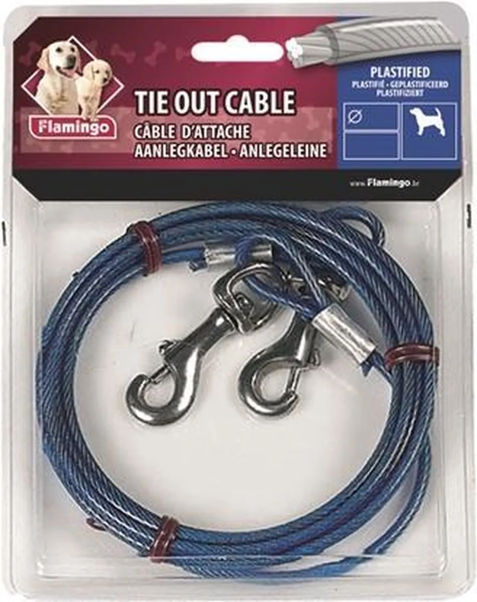 Flamingo Aanlegkabel Honden 5m 5mm - Blauw