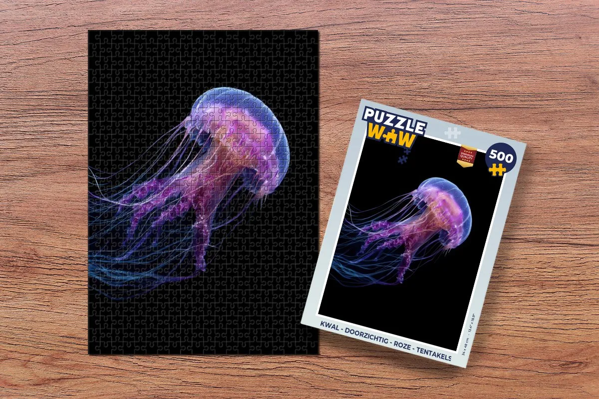PuzzleWow Kwal Doorzichtig Legpuzzel 500 Stuks - Roze Tentakels
