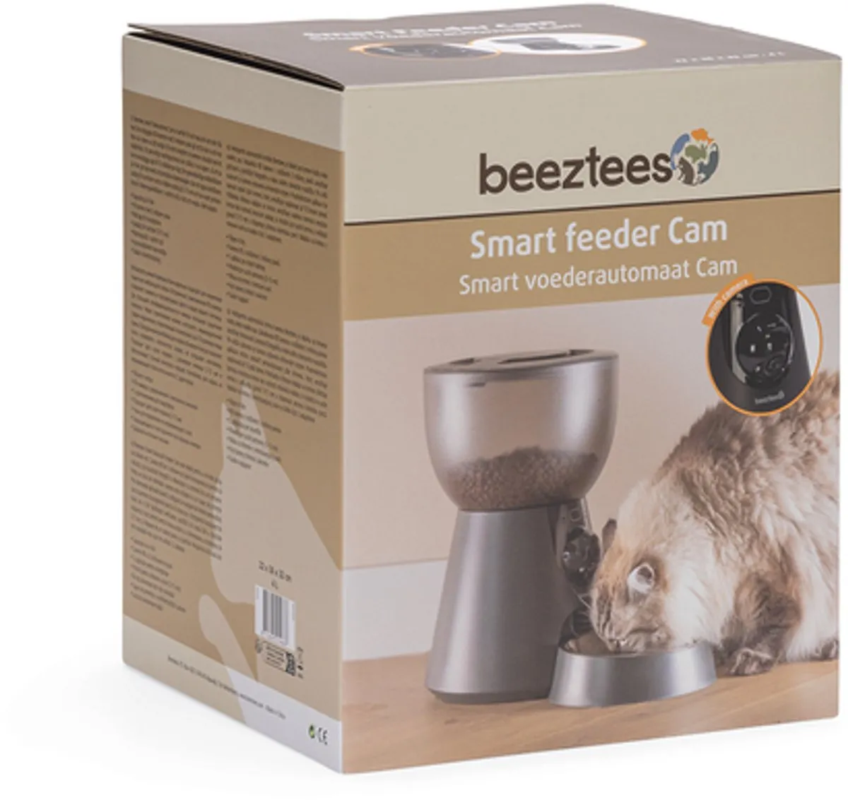 Beeztees Cam Smart Voerbak Kat - Antraciet - 22x36x32cm